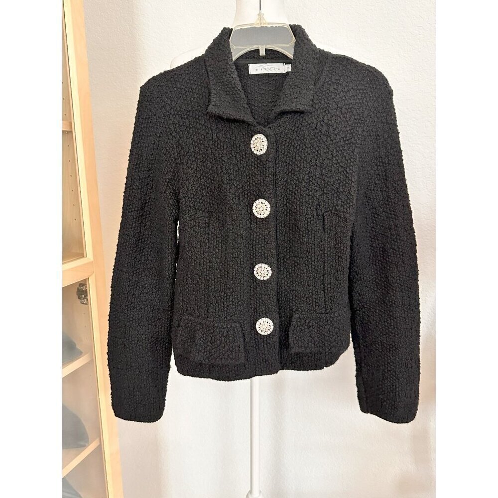 Willow Women 100% Cotton Chunky Knit Cardigan Jacket Jewel‎ Button Fitted. Small